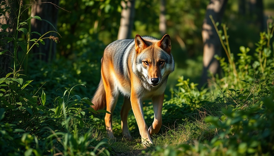 Vigilant wolf in Colorado wilderness highlighting wolf management.