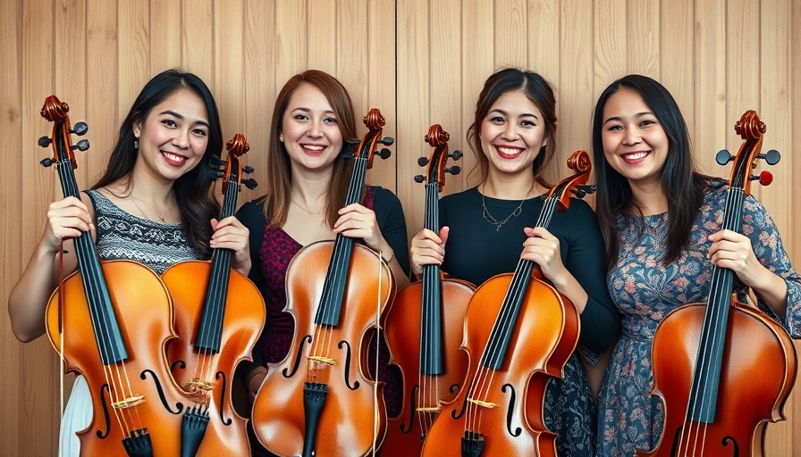 Four musicians with string instruments at Wye Valley Chamber Music concert.