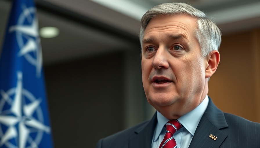 Gesture while speaking on NATO backdrop amid Ukraine war critique