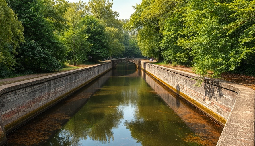 Rustic canal lock highlighting water abstraction challenges.