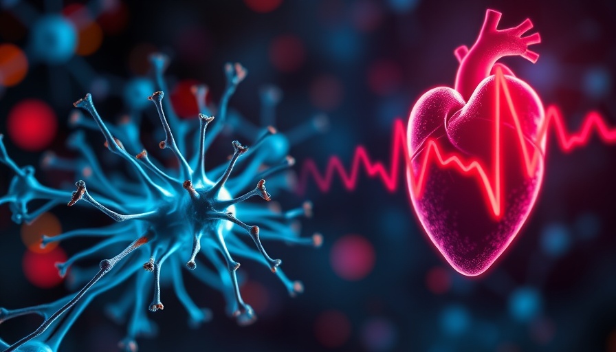 Artistic depiction of caffeine effects on neurons and heart health.