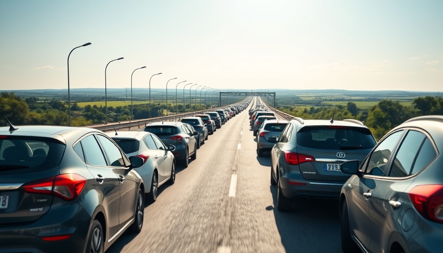 Traffic causing Prince of Wales Bridge delays under bright sunlight.