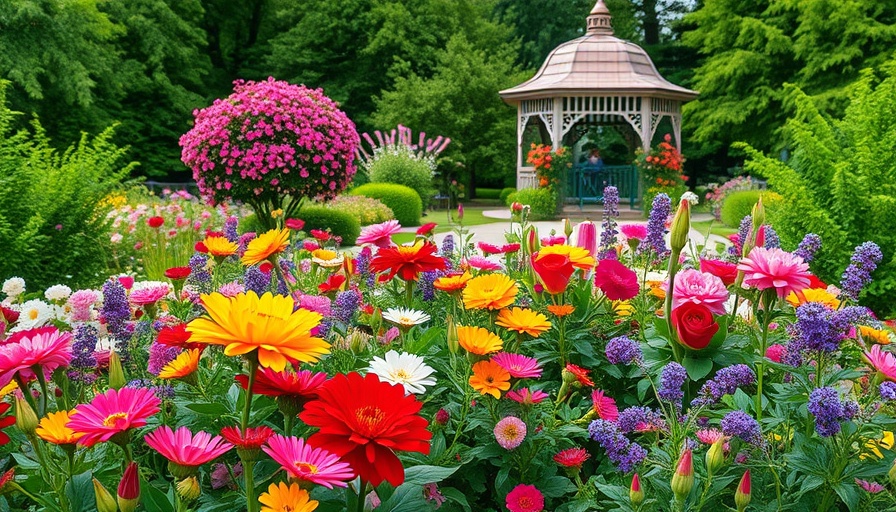 Bailey Park Community Initiative vibrant flower garden in lush park.