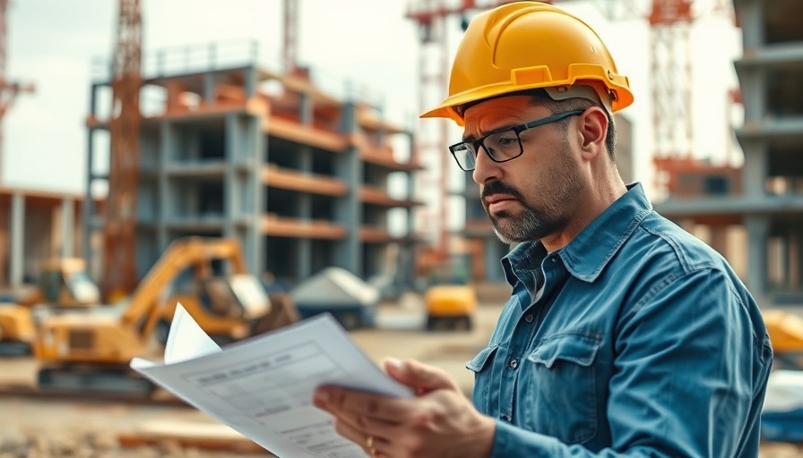 Engineer reviewing blueprints at a construction site, highlighting A465 project completion issues.
