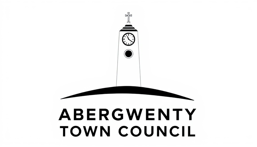 Abergavenny Town Council logo with a clock tower icon