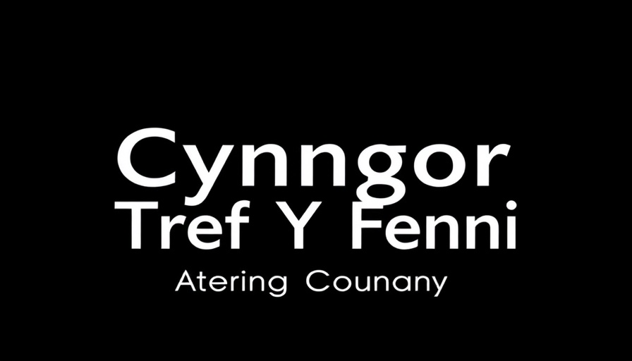 Minimalistic Abergavenny Town Council logo, black background.