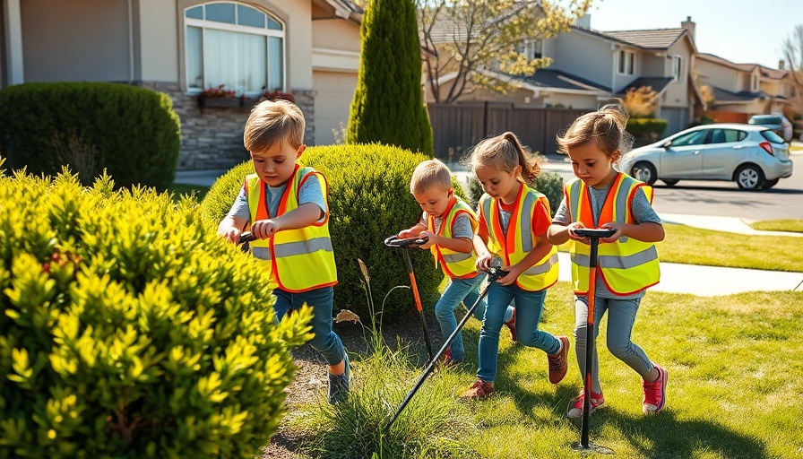 Caldicot local journalism: kids gardening in safety vests