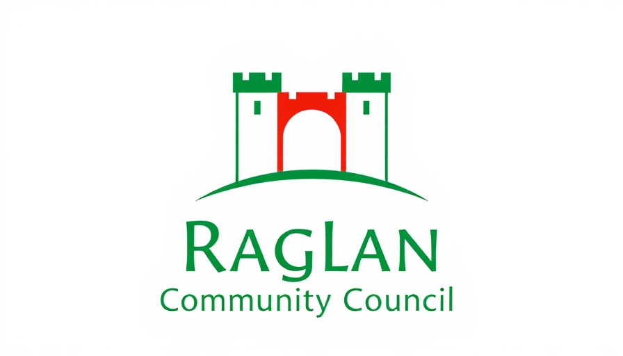 Minimalist Raglan Community Council logo with two towers.