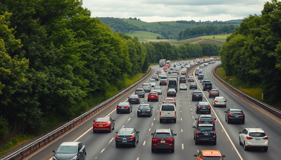 M4 traffic disruption with vehicles in heavy congestion.