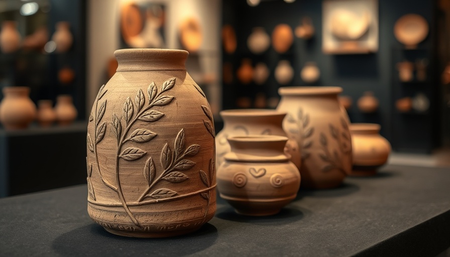 Intricate clay pots at Hannan Jones Perspective(s) exhibition.