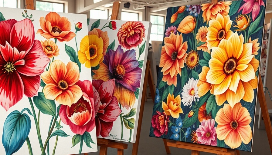 Floral paintings display at Chepstow Festival of Arts.