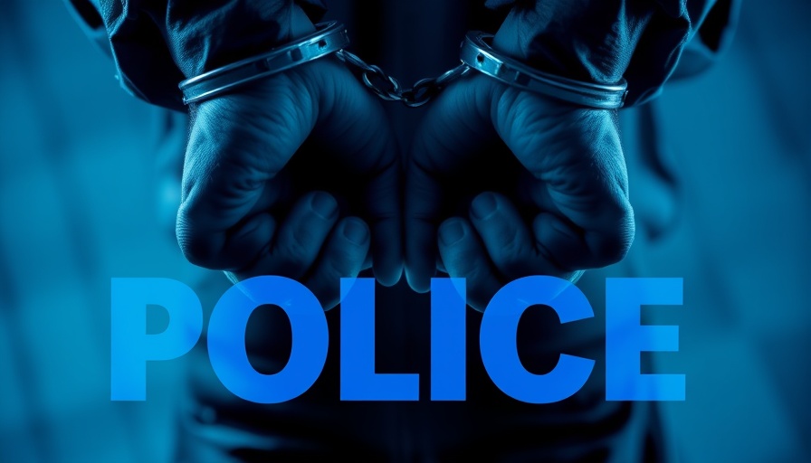 Gwent police action with handcuffs and charged text overlay.