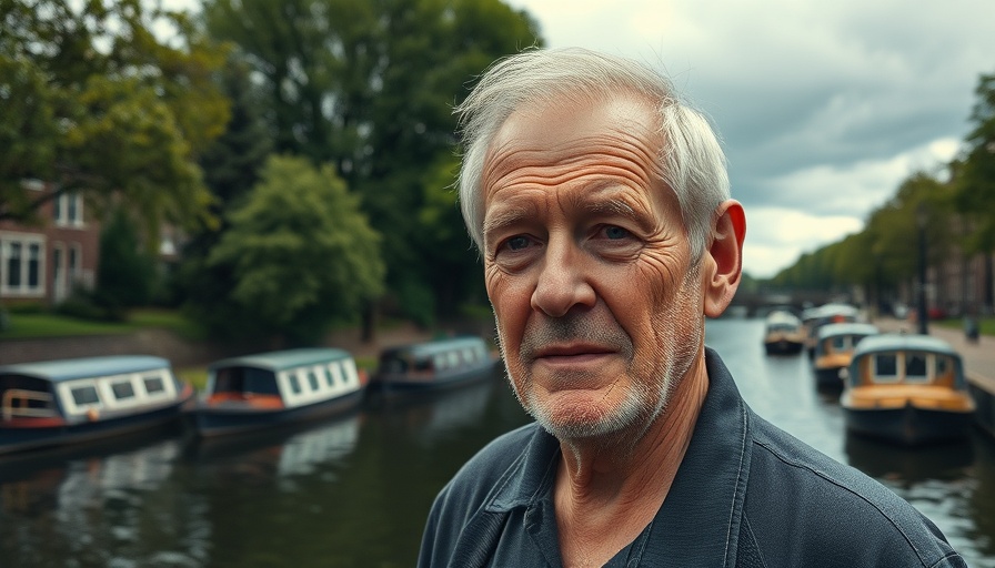 Older man by canal, related to £5 million investment in Monmouthshire.