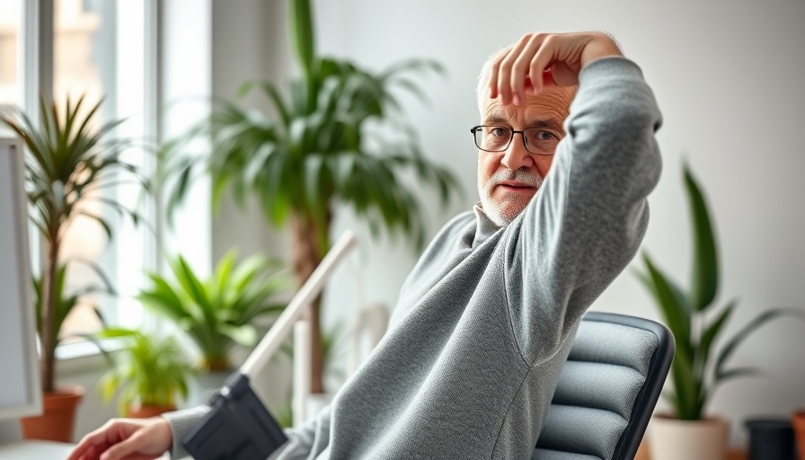 Deskbound Job Health Tips: Arm stretching exercise at work.