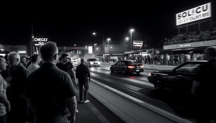Reckless Drag Racing A48 nighttime scene with spectators.