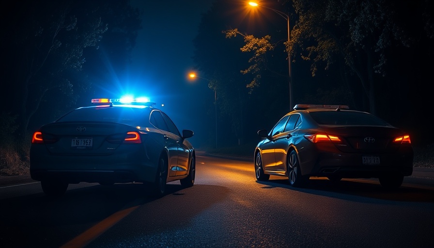 Nighttime police stop in Llanhilleth highlighting uninsured driving.