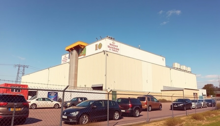 Burton's Biscuits production facility appears inactive, clear sky