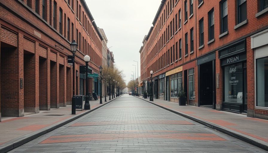 Quiet street in Newport, overcast sky, urban setting.