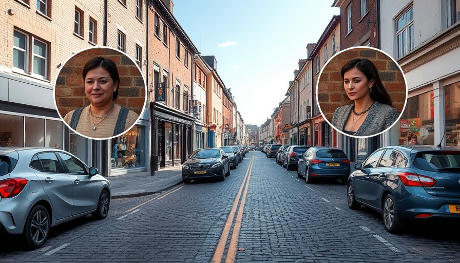Chepstow High Street with double yellow lines and parked cars.