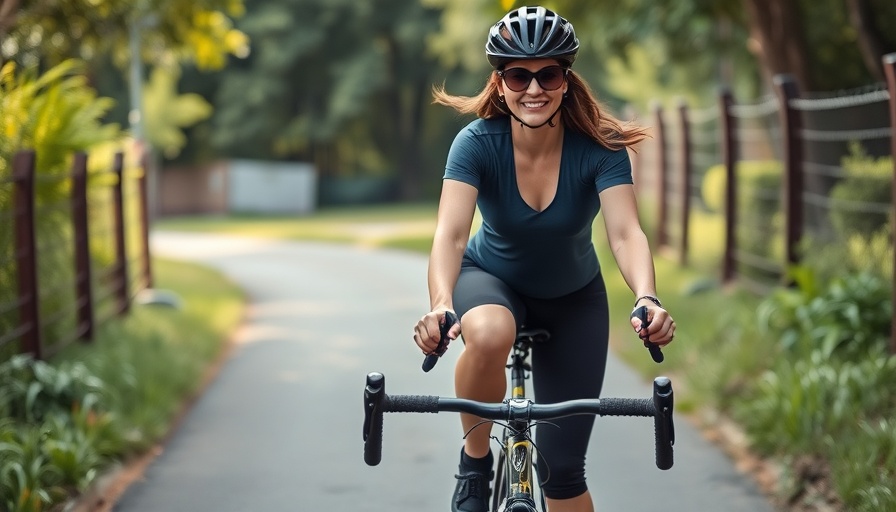 Cyclist riding on a path, relating to cyclist and pedestrian safety, with portraits overlaid.
