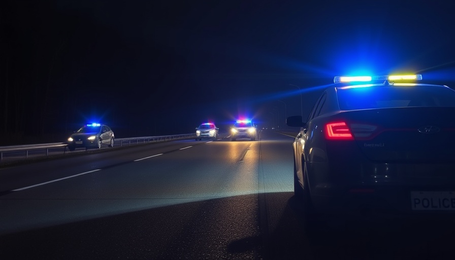 Police operation tackling uninsured driving in Llanhilleth at night.