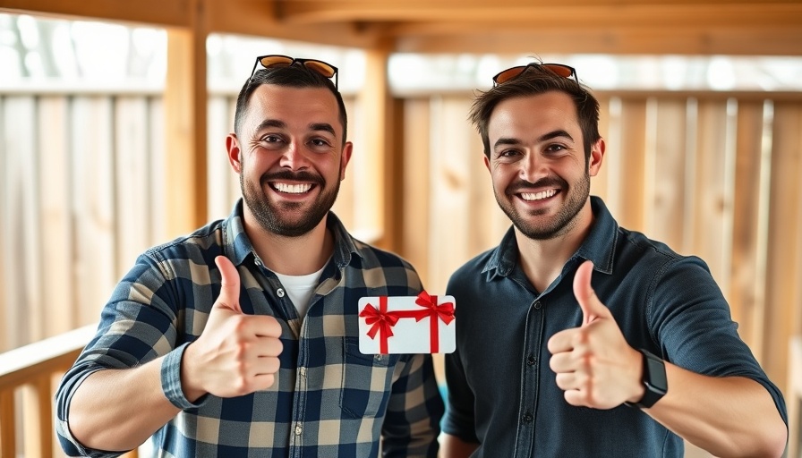 Two men smiling with thumbs up, promoting building warmer, drier homes.