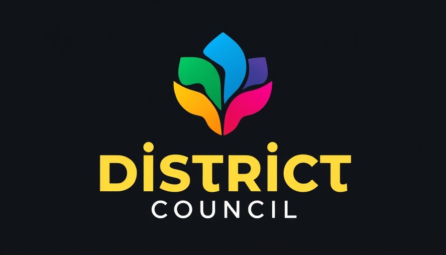 Colorful district council logo relevant to online waste education courses Raglan