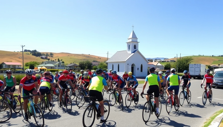 Cyclists and traffic management at Karioi Classic event