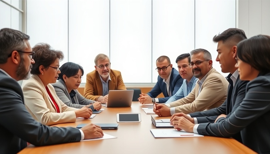 Monmouthshire County Council leadership meeting in a modern conference room.