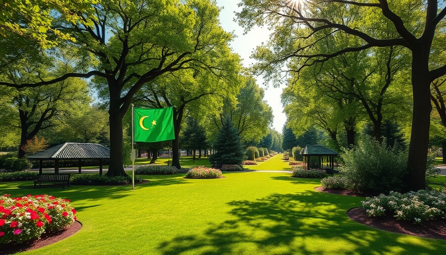 Monmouthshire Green Flag park with gardens and pathways.