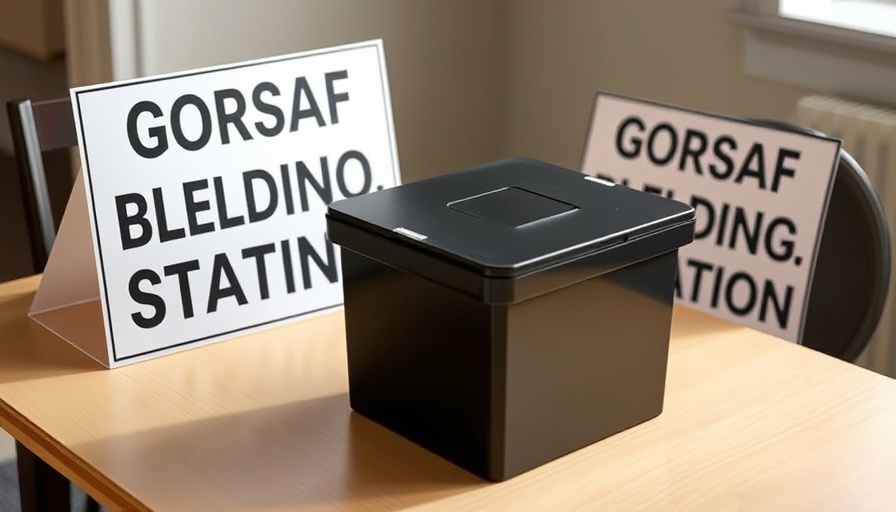 Ballot box at Monmouthshire polling station during local elections.