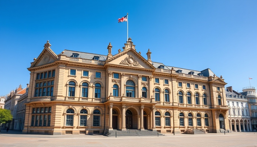 Elegant town council building with classic architecture, hire town council building.