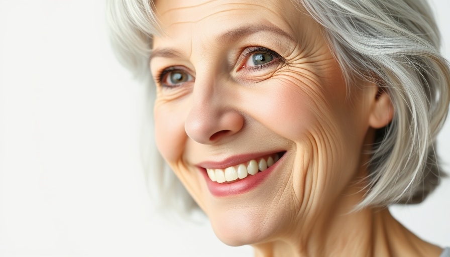 Close-up of a smiling older woman, highlighting waste reduction initiatives UK.