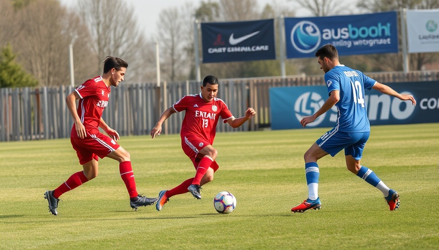 Abergavenny Town players in a soccer match during their unbeaten start.