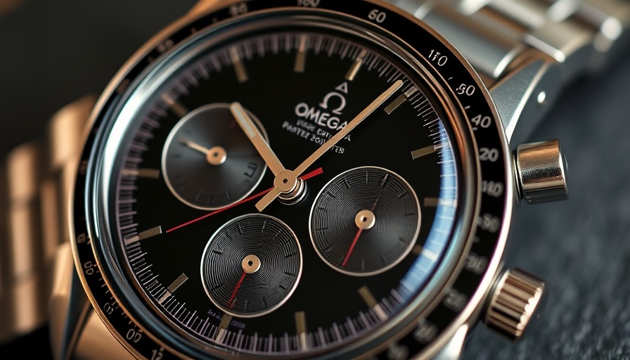 Vintage Omega Speedmaster at Antiques Sale, close-up of detailed watch.