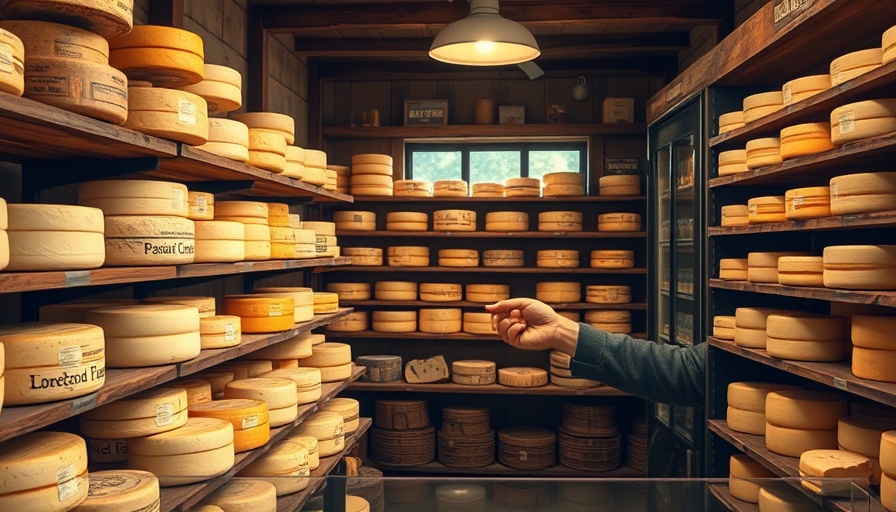 Farm shop cheese display at deli retailer awards.