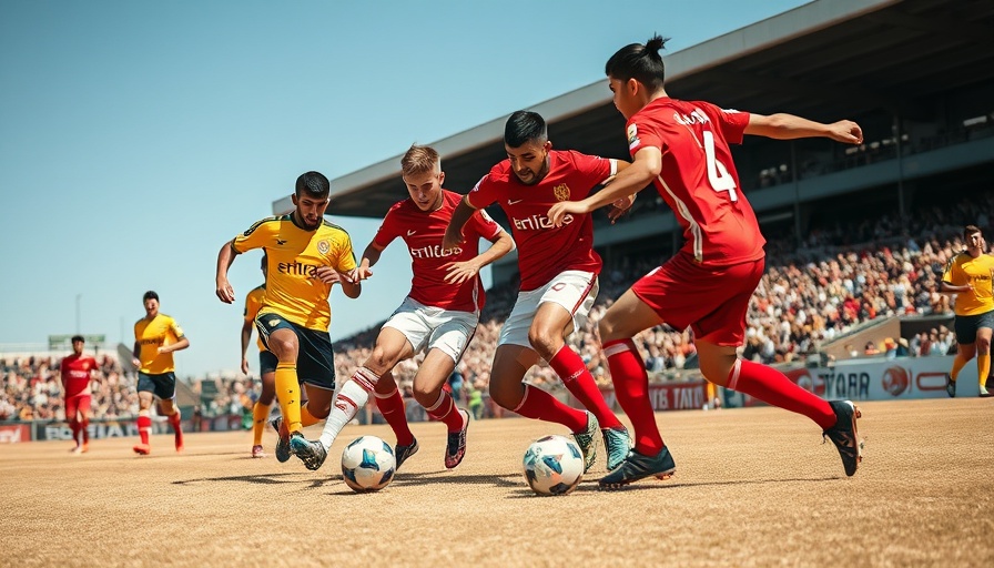 Machen defeats Mardy 4-1; intense soccer match scene.