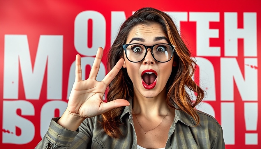 Joana Joy comedy show vibrant poster with a surprised expression.