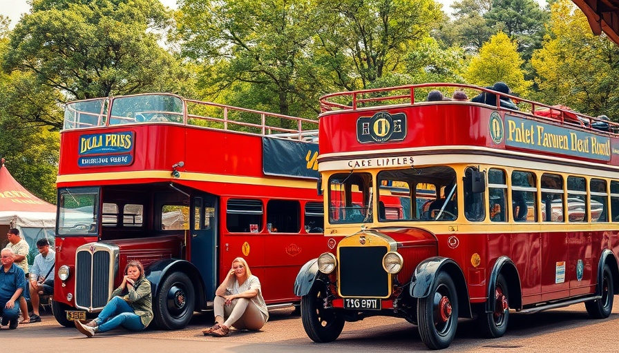 Chepstow Classic Car Show featuring vintage buses and relaxed visitors.