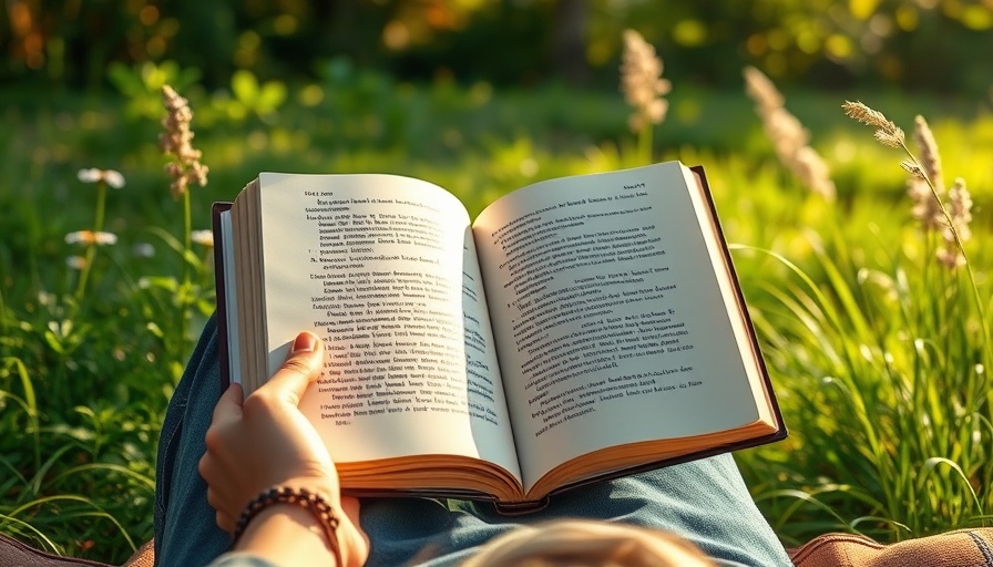 Relaxation challenges illustrated by a book held outdoors.