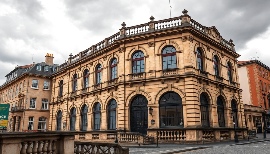 Restoring Pontypool's historic bank with cloudy sky backdrop