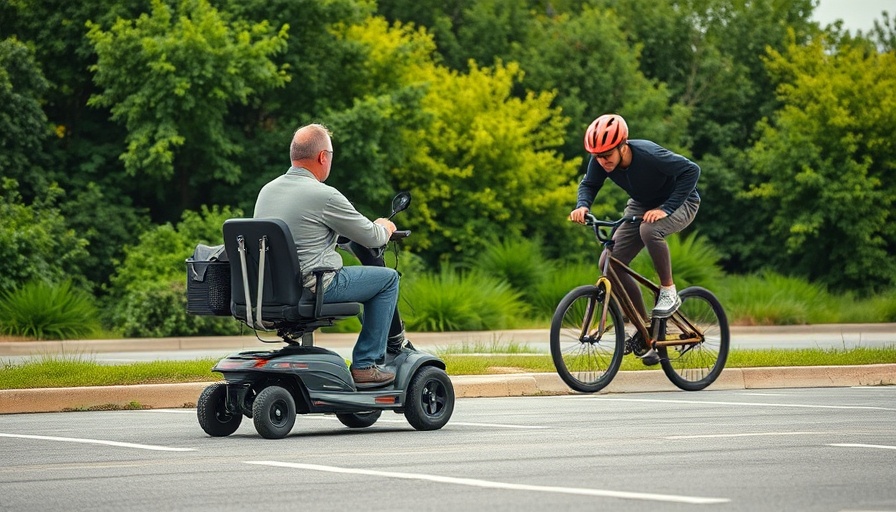 BMX adventure for MS: Man on scooter pulls a BMX rider.