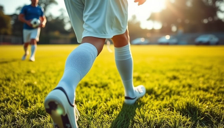 Walking Football Festival Cwmbran player on the field, focus on legs.