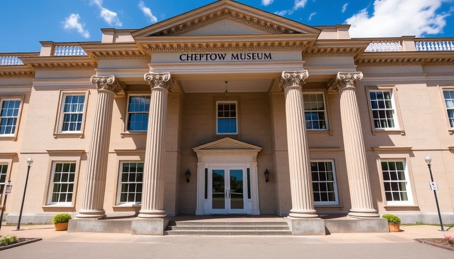Chepstow Pocket Museum Project: Historic facade with columns.