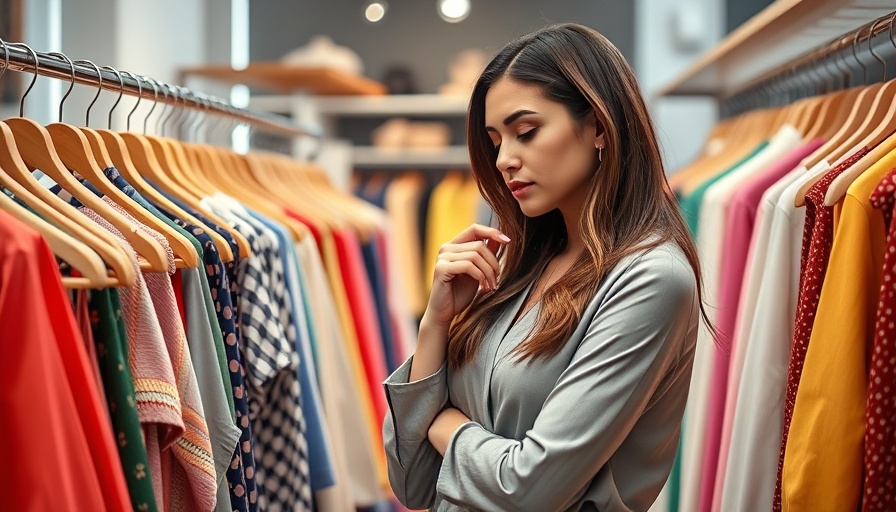 WDC Op Shop Bus Tour participant browsing clothing.