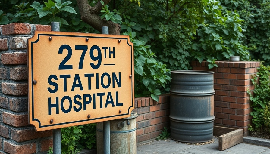 Gilwern Military Hospital Revival scene with vintage US Army sign.