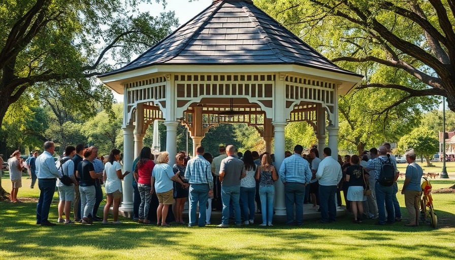 Abergavenny Picnic in the Park gathering under a gazebo.