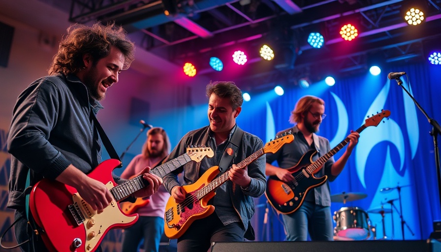 Raglan's Lost Property Band performing energetically on stage.