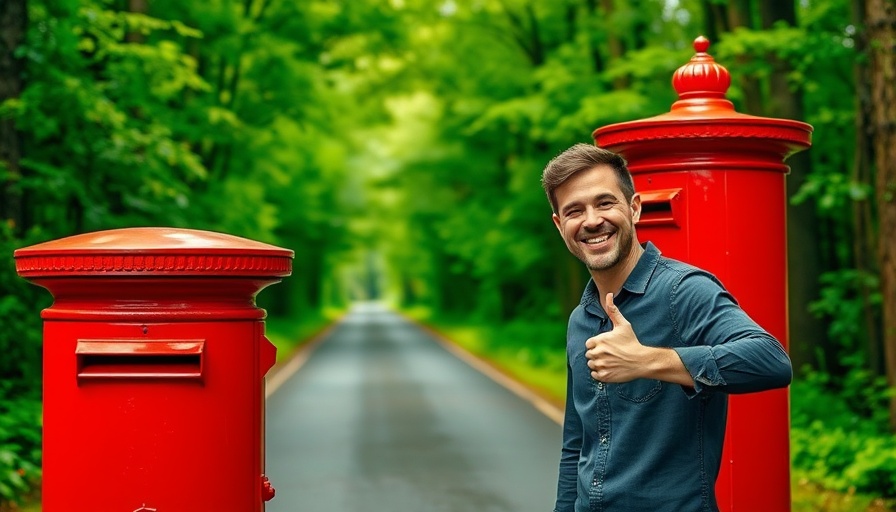 Royal Mail reinstates post box in Gilwern with man giving thumbs up