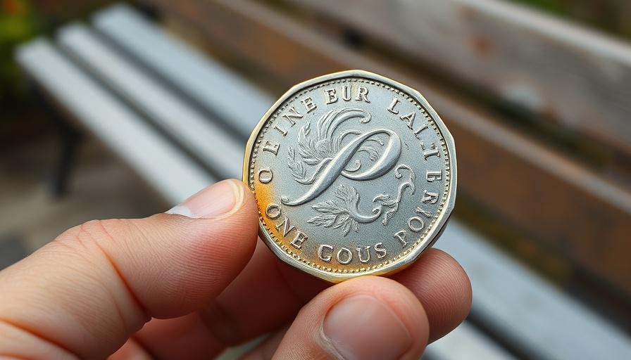 Close-up of a UK one-pound coin held in a hand, £1 bus fares for young people in Wales.